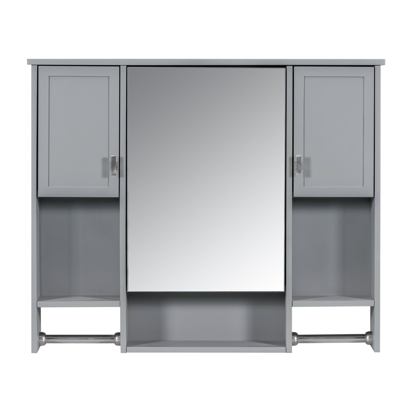 36" Modern Bathroom Vanity with Top Sink and Mirror Cabinet Freestanding