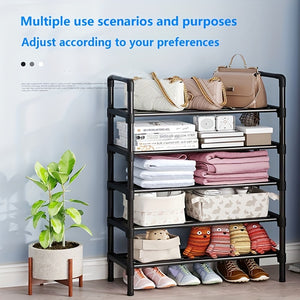 VENETIO 1pc 4-layer Shoe Rack, Can Accommodate 15 Pairs Of Shoes, High-quality Black Shoe Rack Is Easy To Install, Placed In The Living Room, Bathroom, Hallway And Other Places ➡ SO-00010