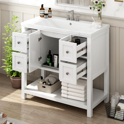 36" Bathroom Vanity with Undermount Sink Freestanding