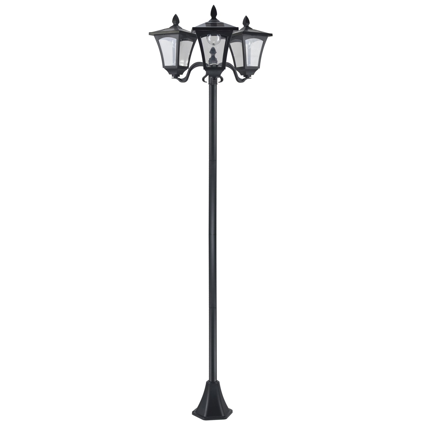 72" Solar Lamp Post Triple-Head Street Light