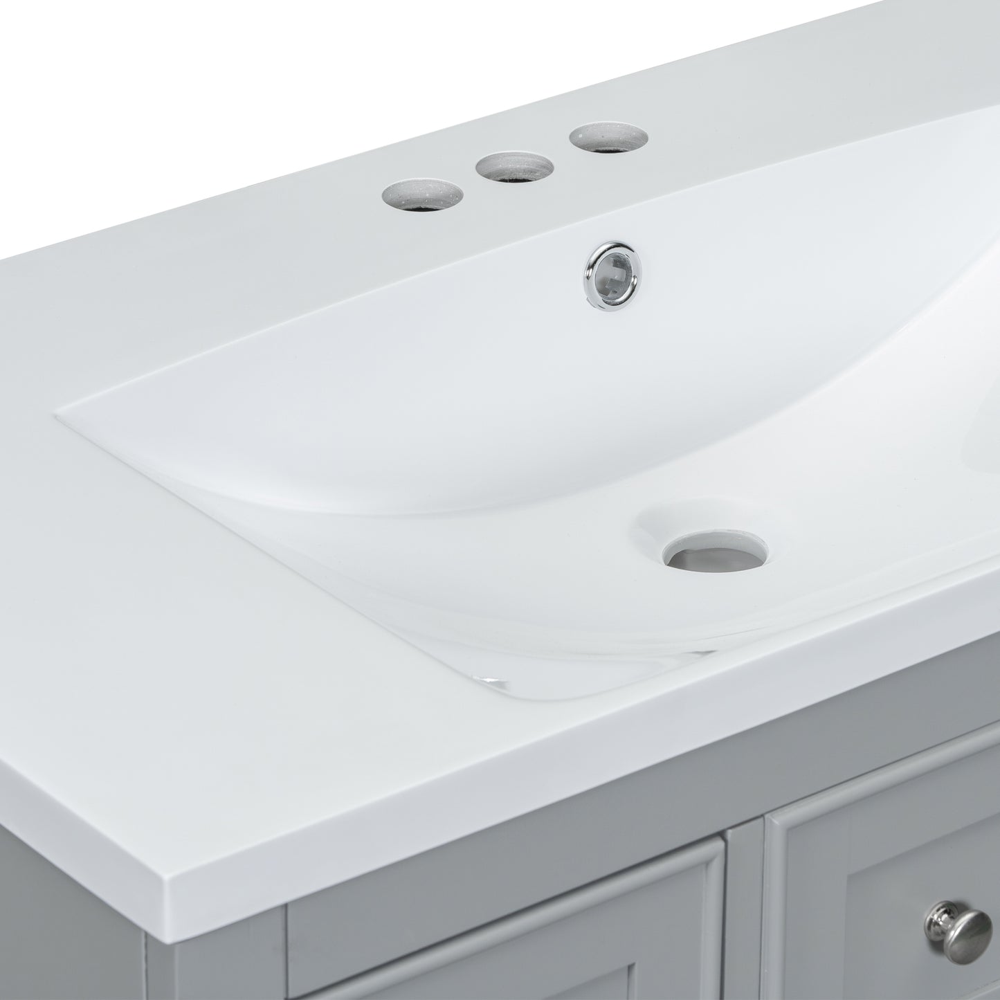 36" Grey Bathroom Vanity with Sink Combo Freestanding