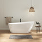 67" Glossy White Acrylic Freestanding Bathtub with Chrome Drain and Easy Install