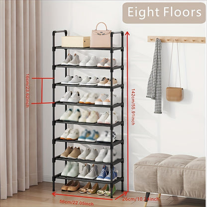 VENETIO Maximize Your Shoe Storage with this Stylish & Stackable Black Metal Shoe Rack - Perfect for Any Room! ➡ SO-00004