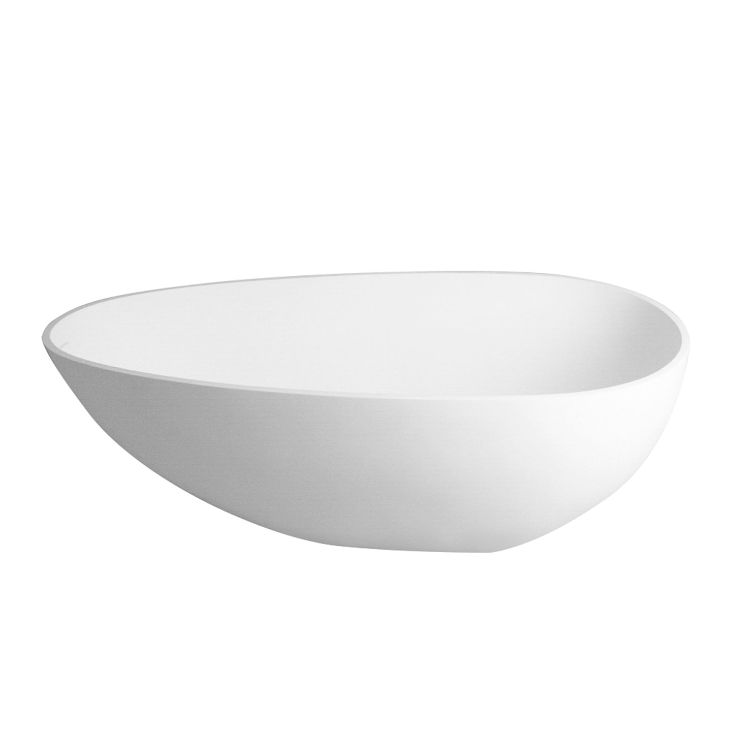 59" Matte White Solid Surface Freestanding Bathtub