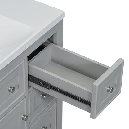 36" Grey Bathroom Vanity with Sink Combo Freestanding