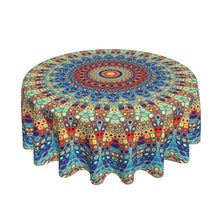 Charger l&#39;image dans la galerie, VENETIO 1pc Mandala Round Tablecloth, Waterproof Colorful Circular Patio Dining Table Cover, Boho Cloths Covers For Backyard BBQ Picnic Mat, Home Kitchen Decoration, 60 Inch ➡ K-00001