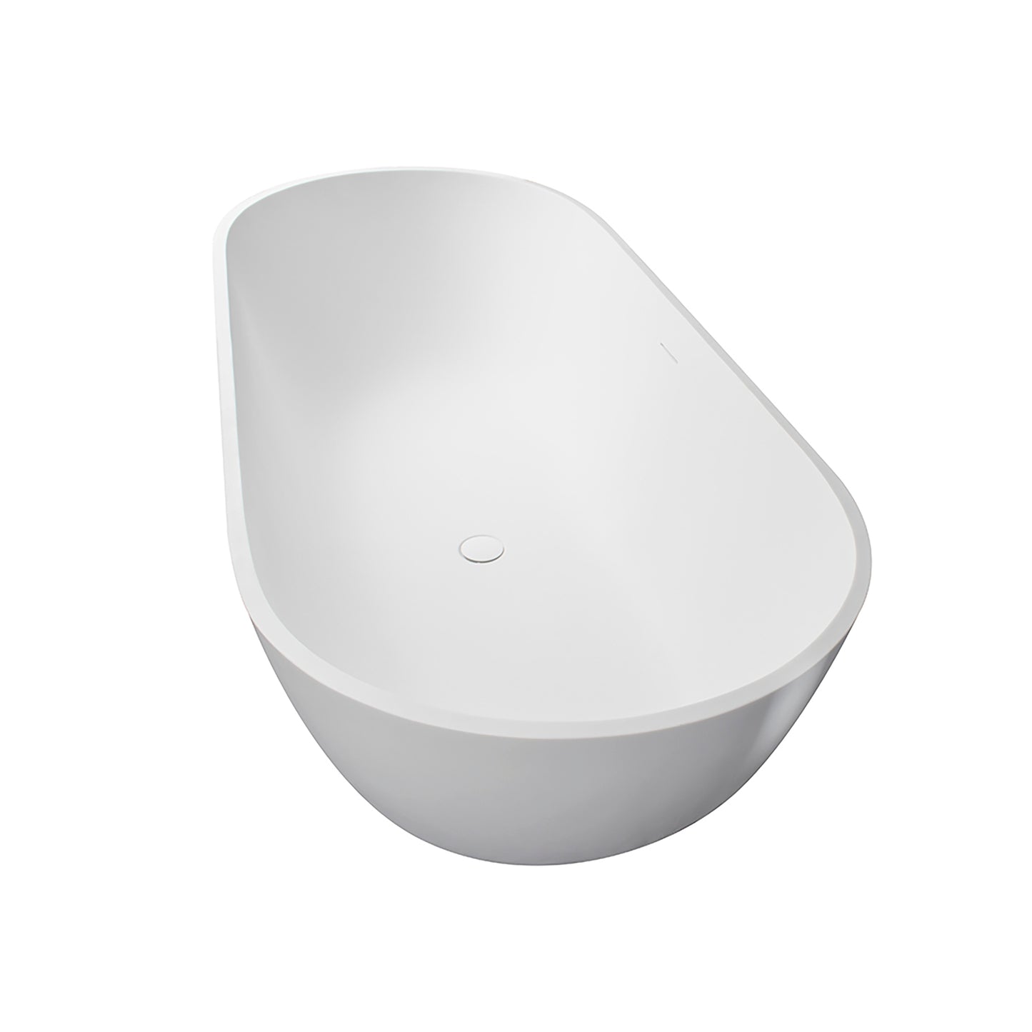 67" Matte White Freestanding Solid Surface Soaking Bathtub