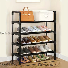 Cargar imagen en el visor de la galería, VENETIO 1pc 4-layer Shoe Rack, Can Accommodate 15 Pairs Of Shoes, High-quality Black Shoe Rack Is Easy To Install, Placed In The Living Room, Bathroom, Hallway And Other Places ➡ SO-00010
