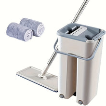 Load image into Gallery viewer, VENETIO 1 Set Flat Floor Mop Bucket Set with 2 Microfiber Mop Pads, Revolutionize Your Cleaning Routine ➡ CS-00002