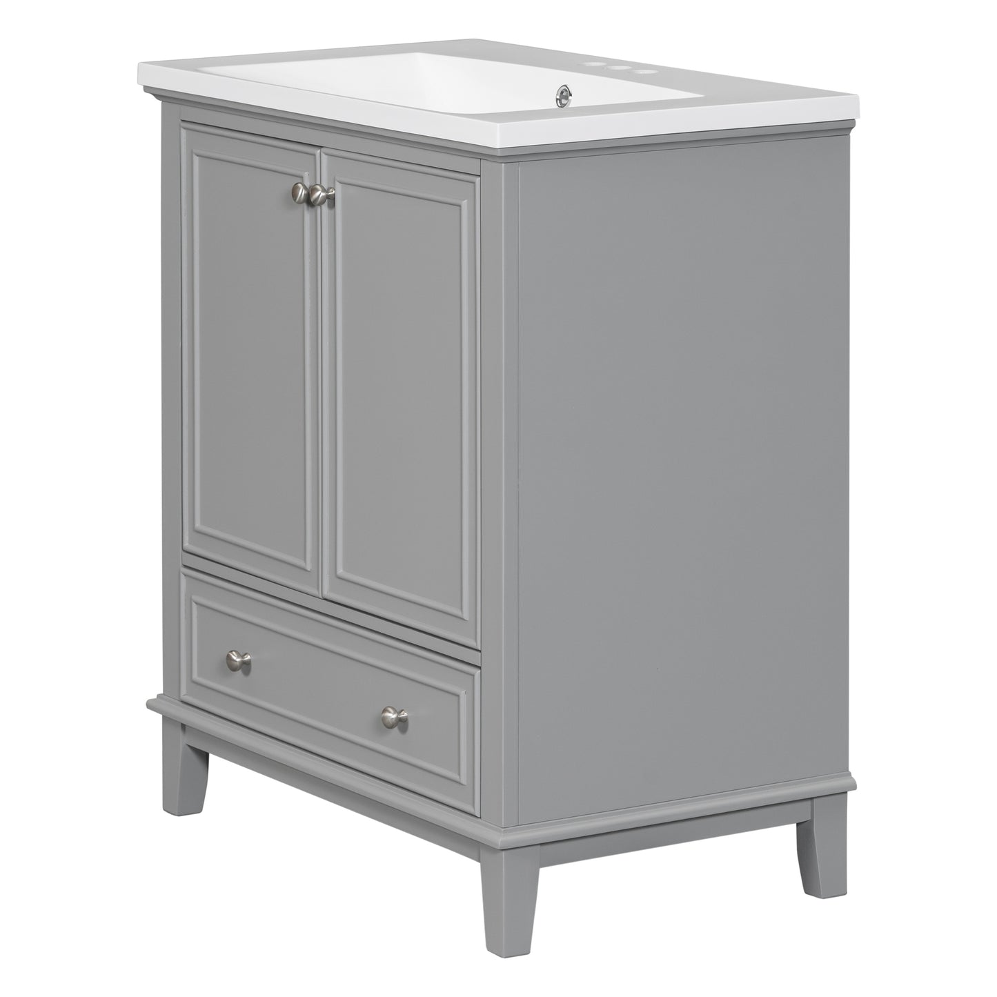 30" Grey Bathroom Vanity with Sink Freestanding Multifunctional Cabinet