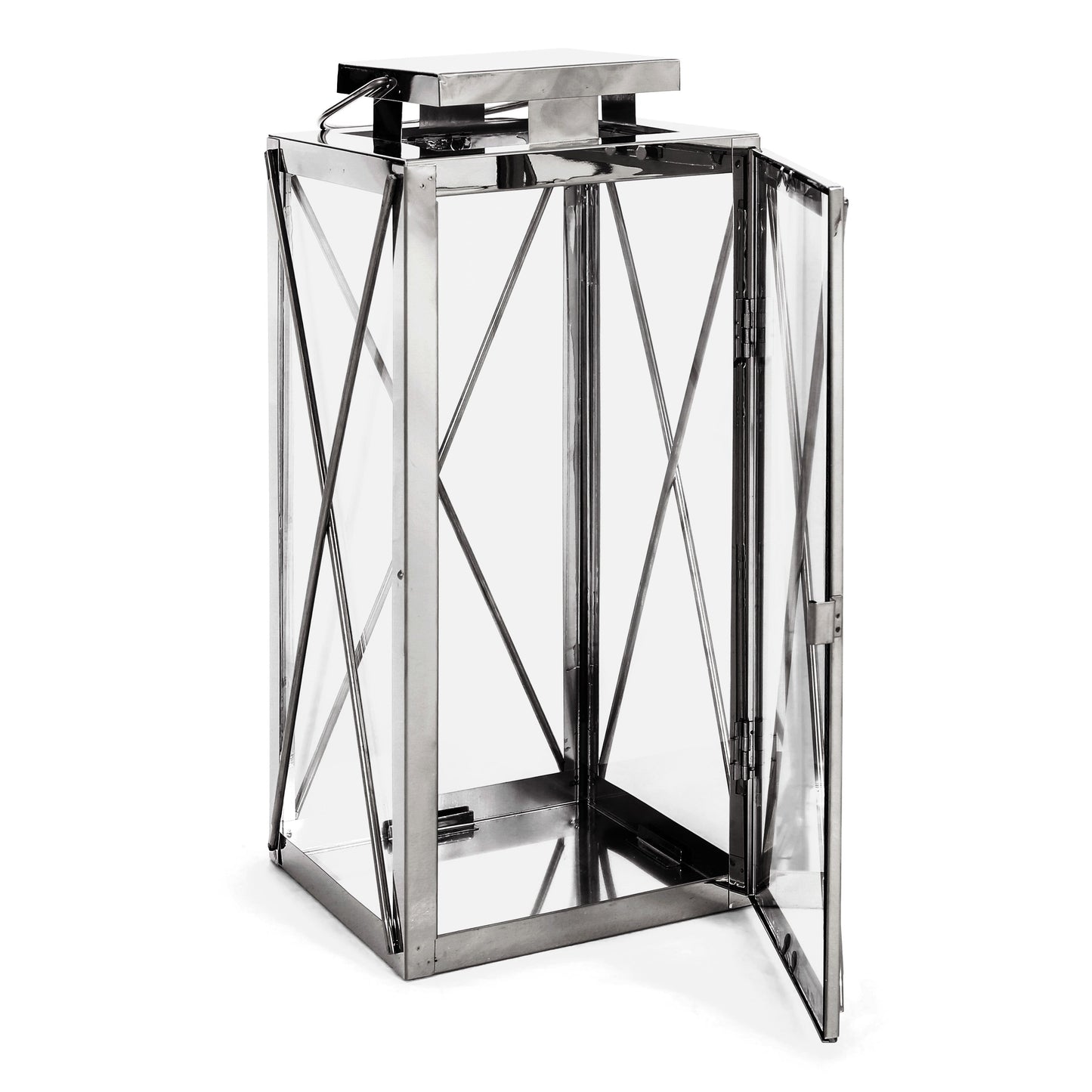 Diamond Square Stainless Steel Lantern