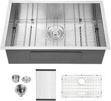 Load image into Gallery viewer, VENETIO 33 Inch Undermount Sink - Stainless Steel Kitchen Sink 18 Gauge Deep Single Bowl Kitchen Sinks 33x19x9 Inches Sink ➡ K-00023