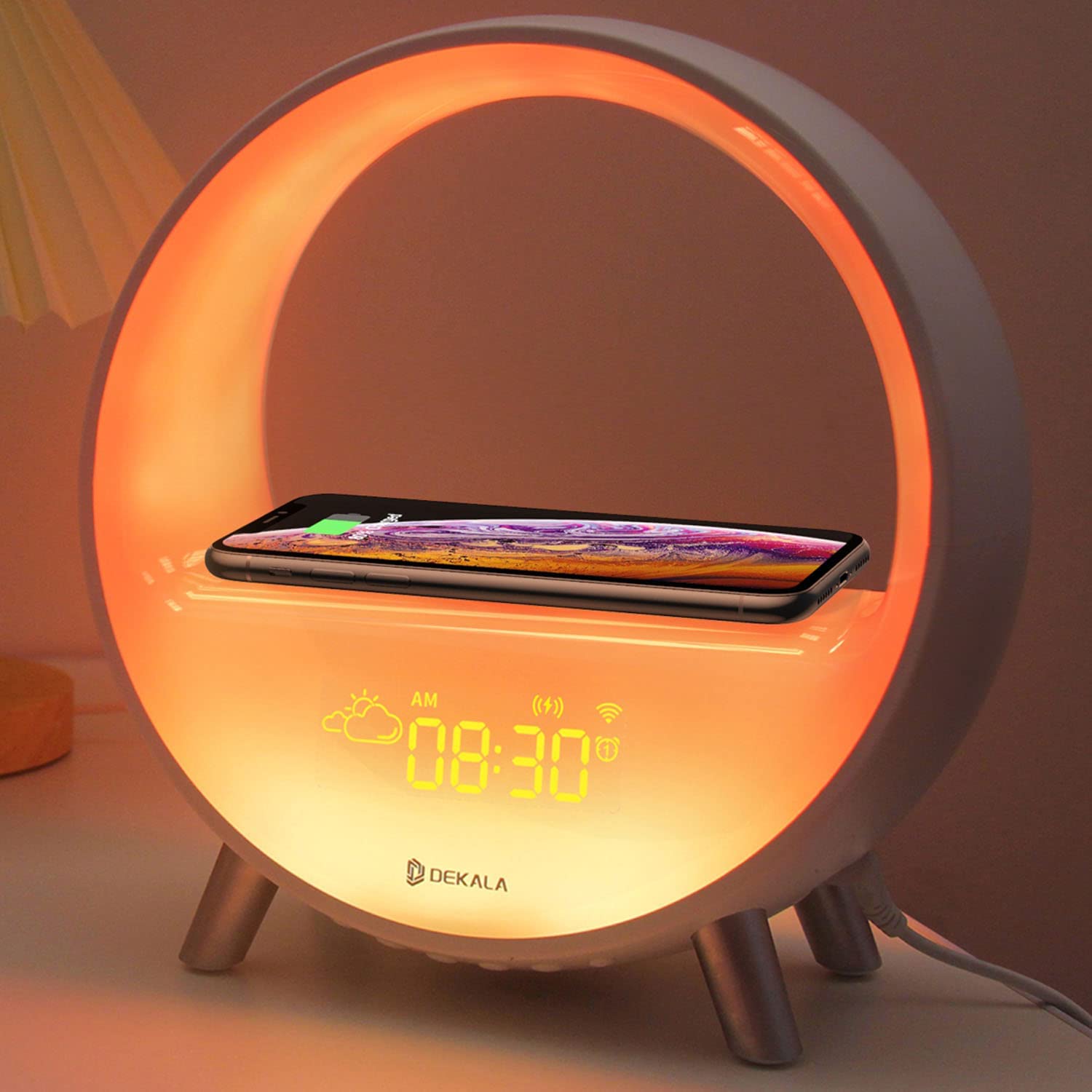 Arches Alarm Clock Wireless Charging Bluetooth Speaker Night Light