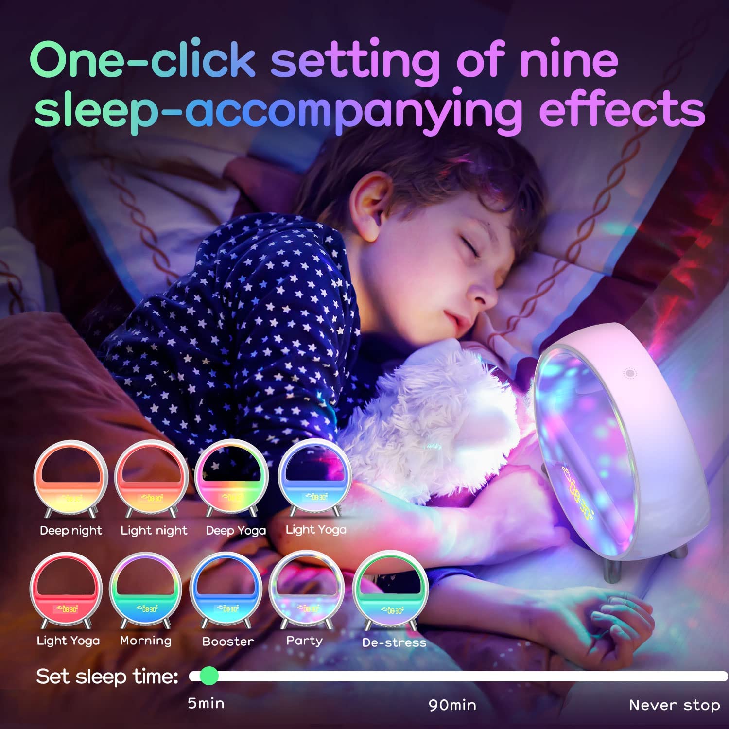 Multifunctional Arches Alarm Clock Bluetooth Speaker Night Light