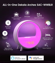 Cargar imagen en el visor de la galería, Arches Alarm Clock Wireless Charging Bluetooth Speaker Night Light