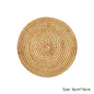 1PC Round Natural Rattan Insulation Kitchen Woven Holder Drink Coaster Heat Pad Handmade Table Padding Cup Mats Tea Pot Placemats - Venetio