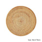 1PC Round Natural Rattan Insulation Kitchen Woven Holder Drink Coaster Heat Pad Handmade Table Padding Cup Mats Tea Pot Placemats - Venetio