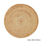 1PC Round Natural Rattan Insulation Kitchen Woven Holder Drink Coaster Heat Pad Handmade Table Padding Cup Mats Tea Pot Placemats - Venetio