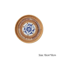 Charger l&#39;image dans la galerie, 1PC Round Natural Rattan Insulation Kitchen Woven Holder Drink Coaster Heat Pad Handmade Table Padding Cup Mats Tea Pot Placemats - Venetio