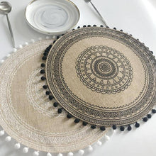 Load image into Gallery viewer, 15 Inches 1Pc Round Delicate Embroidery&nbsp;Non-slip Heat Insulation Dining Table Placemat&nbsp; Dessert Pan Coffee Cup Mats - Venetio