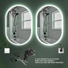 Laden Sie das Bild in den Galerie-Viewer, 26X18 Inches Wall Mounted Vertical Frameless Oval Smart Lighten Bathroom Mirror - Venetio