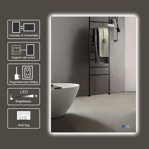 36 x 36 in. Bathroom Square LED Backlit Mirror Anti-Fog Wall Mounted - Venetio