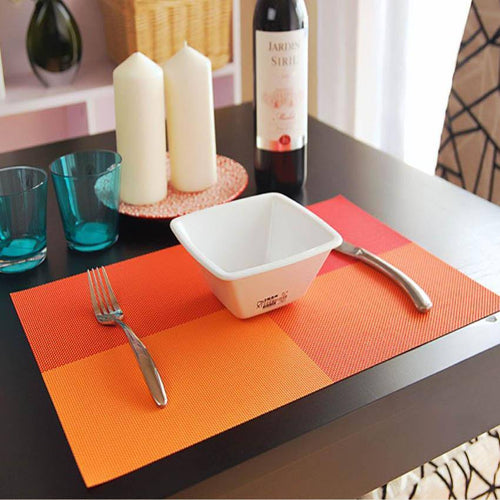 4 Pcs/set Placemats PVC Table Mat Color Block Dining Disc Pads Coasters Mantel Napperon 30*45cm - Venetio