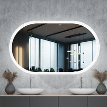 Laden Sie das Bild in den Galerie-Viewer, 40x24 Inches Frameless Oval Smart Vanity Lighten Mirror (Edge Glow) - Venetio