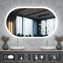 Cargar imagen en el visor de la galería, 40x24 Inches Frameless Oval Smart Vanity Lighten Mirror (Edge Glow) - Venetio