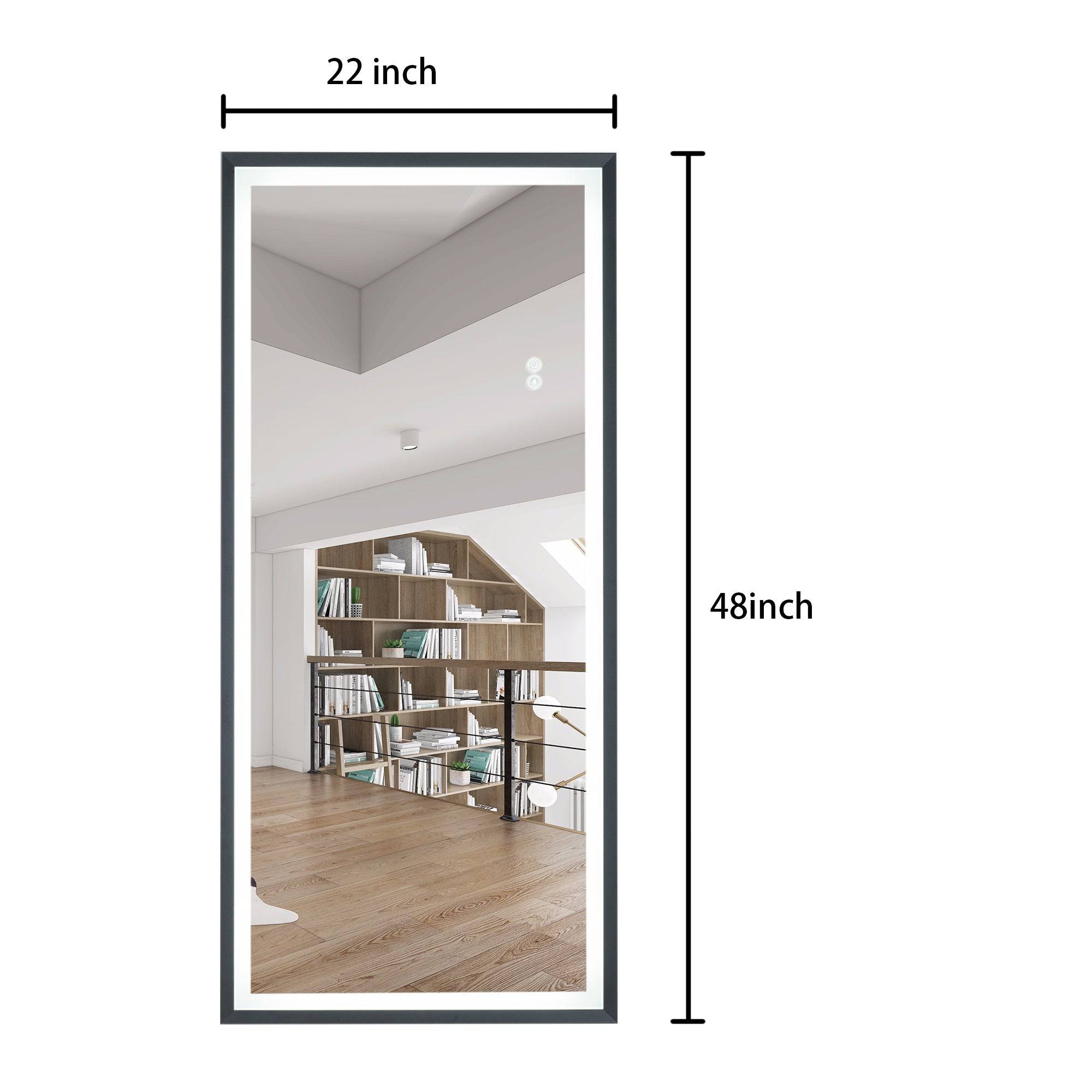 48x22 Inch Full Length Entry Door Wall Lighted Mirror - Venetio