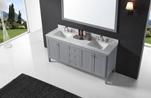 Cargar imagen en el visor de la galería, 60&quot; Double Sink Bathroom Vanity in Light Grey - Venetio