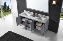 Charger l&#39;image dans la galerie, 60&quot; Double Sink Bathroom Vanity in Light Grey - Venetio