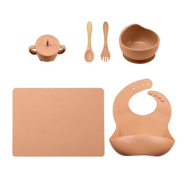 Baby Feeding Tableware BPA Free Food Grade Silicone Bowl Bib Placemat for Kids - Venetio