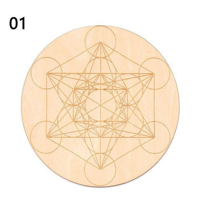 1PC Flower of Life Shape Wooden Wall Sign Laser Cut Non-slip Coaster Set Wood Placemats Table Mat Round Cup Pad Art Home Decor - Venetio