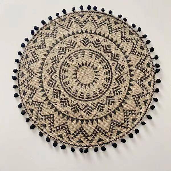 15 Inches 1Pc Round Delicate Embroidery Non-slip Heat Insulation Dining Table Placemat  Dessert Pan Coffee Cup Mats - Venetio