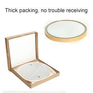 20 Inch Round Lighted Mirror for Bathroom, LED Gold Circle Wall Mirror, Light Up Backlit Touch Make-up Vanity Mirror Wall - Venetio