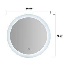 Load image into Gallery viewer, 24 Inch LED Lighted Wall Mounted Circular Bathroom  Mirrors with Anti fog and Diming Function - Venetio