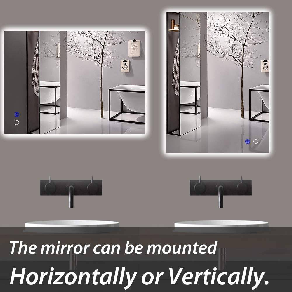 48 x 32 Inch Anti-Fog Backlit LED Bathroom Vanity Mirror, Wall Mounted - Venetio