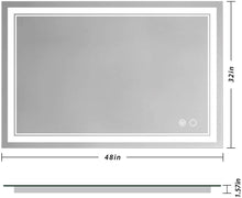 Load image into Gallery viewer, 48 x 32 Inch Anti-Fog Backlit LED Bathroom Vanity Mirror, Wall Mounted - Venetio