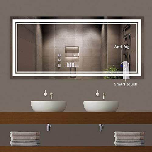 60x28 Inch Anti-Fog Backlit LED Bathroom Vanity Mirror, Wall Mounted - Venetio