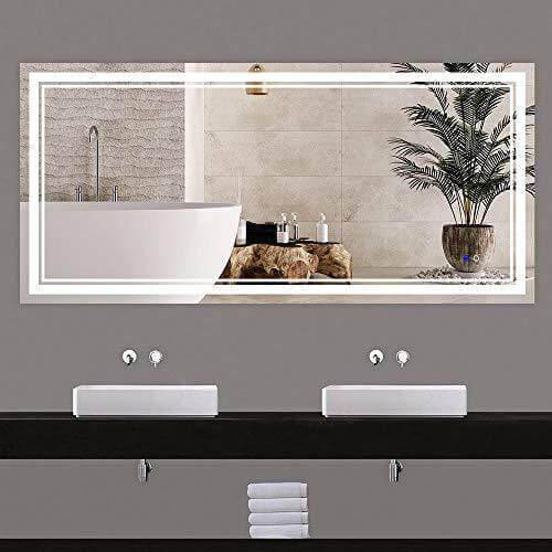 60x28 Inch Anti-Fog Backlit LED Bathroom Vanity Mirror, Wall Mounted - Venetio