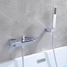 Load image into Gallery viewer, Bathtub Faucets with Hand Shower Hot Cold Bath Shower Black Chrome Faucet Water Mixer Tap Crane ELS2017 - Venetio