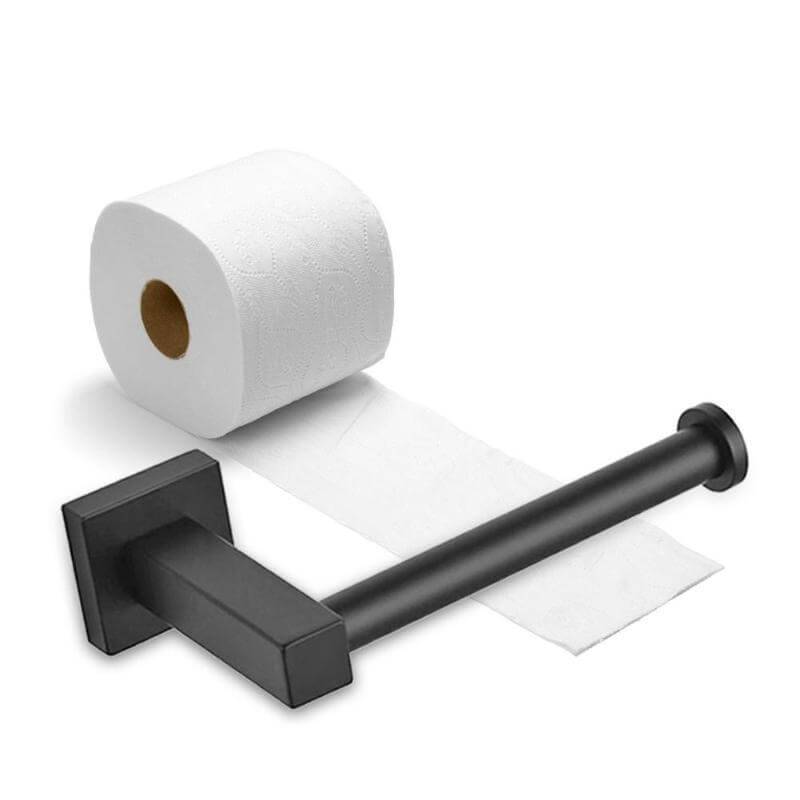 Stainless Steel Bathroom Toilet Paper and Towel Shelf (Black) - Venetio