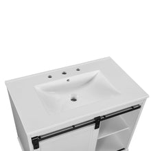 Laden Sie das Bild in den Galerie-Viewer, Free Shipping 30x18 inches Free-Standing Bathroom Vanity Sink Cabinet with Sliding Bars Door(White) - Venetio
