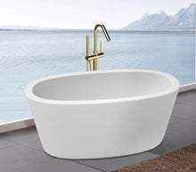 Laden Sie das Bild in den Galerie-Viewer, Venetio 57*32 inch Acrylic Freestanding Soaking Bathtub Classic Oval in White - Venetio