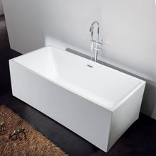 Charger l&#39;image dans la galerie, Venetio 57 inch Acrylic Freestanding Soaking Bathtub Square Shape Gloss White - Venetio