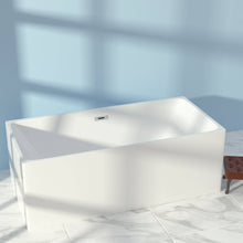 Laden Sie das Bild in den Galerie-Viewer, Venetio 57 inch Acrylic Freestanding Soaking Bathtub Square Shape Gloss White - Venetio