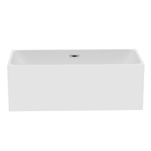Load image into Gallery viewer, Venetio 57 inch Acrylic Freestanding Soaking Bathtub Square Shape Gloss White - Venetio