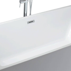 Venetio 57 inch Acrylic Freestanding Soaking Bathtub Square Shape Gloss White - Venetio