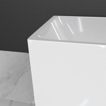 Load image into Gallery viewer, Venetio 57 inch Acrylic Freestanding Soaking Bathtub Square Shape Gloss White - Venetio